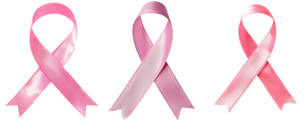 Pink ribbon breast cancer awareness Set of png elements.