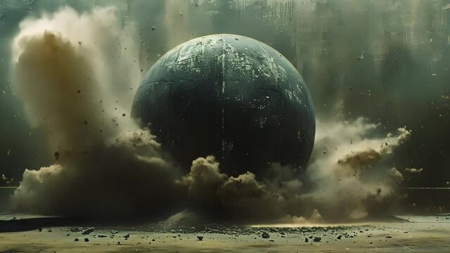 Explosive Echoes: Cannonball Impact Art. Concept Photography, Art, Impact, Action, Cannonball