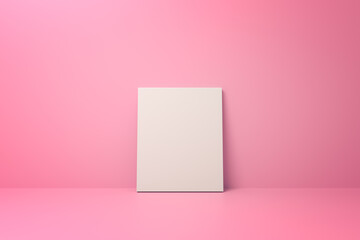 White blank canvas on a pink background