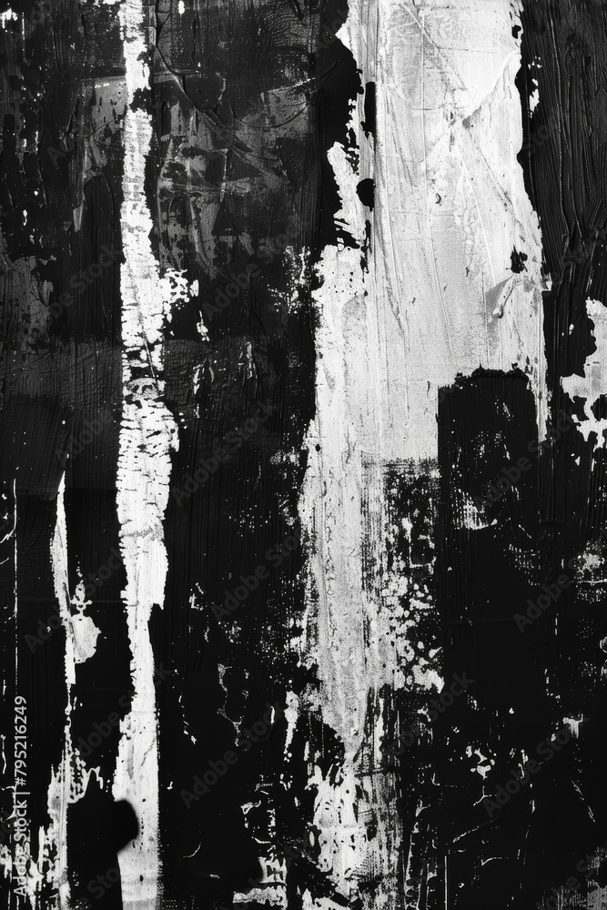 Leinwandbilder abstract canvas painting in black and white depicting heavy texture and contrast, creating a rich vi