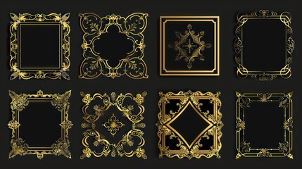 gold luxury frame concept, gold luxury frame, realistic gold luxury frame