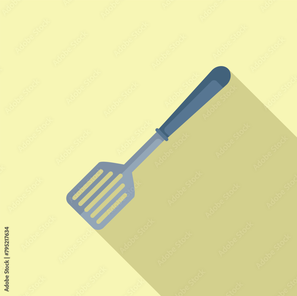 Sticker Hot element spatula icon flat vector. Cooking tool. New modern accessory