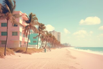 Miami beach architecture outdoors building. - obrazy, fototapety, plakaty