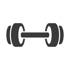 Dumbbell for gym icon , black sign design.