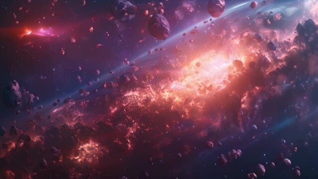 Galactic Clash: Lasers and Nebulae. Concept Sci-Fi Spaceships, Intergalactic Warfare, Universe Exploration, Alien Planets