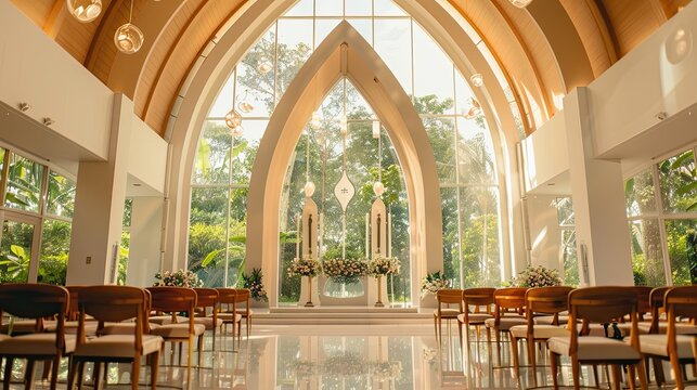 Wedding ceremony was performed by hero of day in beautiful style. Marriage, holiday, European traditional values, engagement. Starting a life together concept. Generative by AI