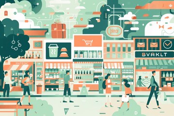 illustration of a grocery store