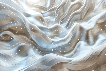 Abstract 3d luxury premium background, flowing curved waves, monochrome, digital wallpapers - 795222075