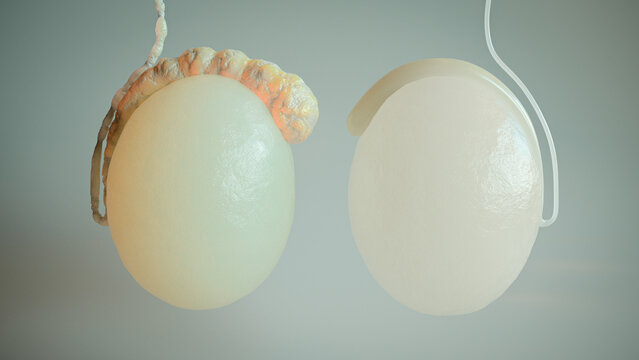 3D Rendering of Healthy and Inflamed Testicles