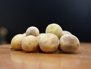Fototapeta premium photo of original komering duku fruit without seeds, really sweet.