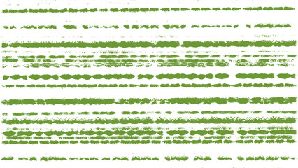 Grunge stripes made of hand drawn brush strokes. Abstract overlay texture of green painted lines. 