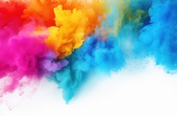abstract powder splatted background. Colorful powder explosion on white background