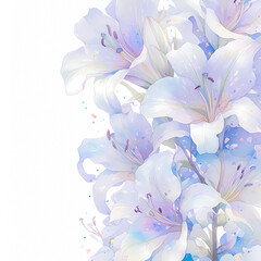 Vivid and Vibrant Watercolor Lily Arrangement: An Exquisite Masterpiece for Floral Illustrations and Artistic Projects.