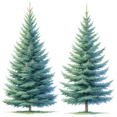 Exquisite Pair of Picea Pungens Trees in Perfect Harmony - Your Go-To Holiday Decor Solution
