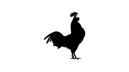 Bird flu emblem, rooster in Medical mask,black isolated silhouette
