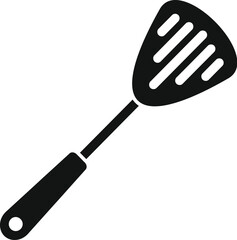 Cooking spatula icon simple vector. Cutlery grill tool. Hole shape