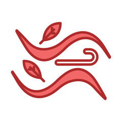 Wind red line filled icon