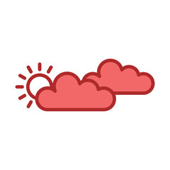 Cloudy red line filled icon