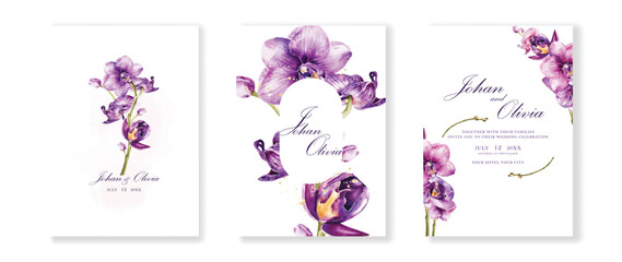 Beautiful wedding invitation card background watercolor vector © Sarina Darin