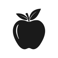 Apple graphic icon. Apple with leaves sign isolated on white background. Vector illustration