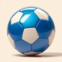 3D Rendered Blue and White Soccer Ball Isolated on a Neutral Background for Sports Marketing