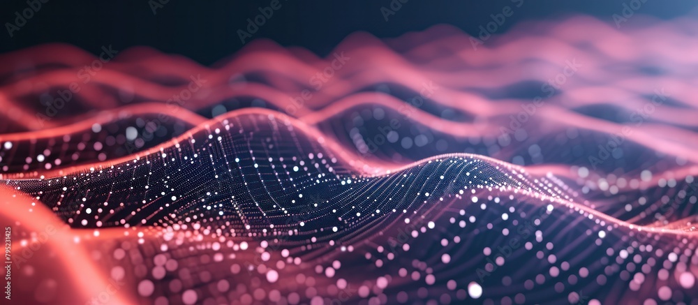 Poster abstract wave digital wave of particles. futuristic point technology background science