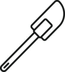 Small handle spatula icon outline vector. Shape element. Culinary utensil