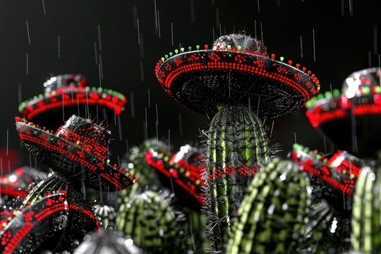 Futuristic Extraterrestrial Beings in Rainy Neon Environment