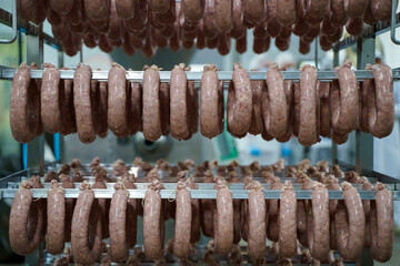 Production of meat sausages and sausages from pork and beef. Meat factory