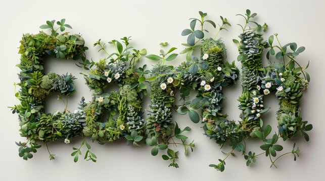 Verdant Verbiage Blooms on Wall. Generative AI