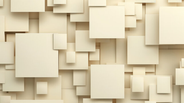 Abstrakter dynamischer geometrischer Hintergrund in beige mit quadratischen Würfeln, 3D Effekt
