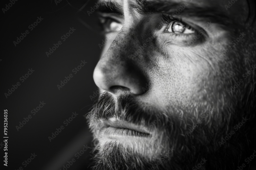 Leinwandbilder monochromatic image focusing on a smooth gradient from black to gray, featuring detailed textured ed