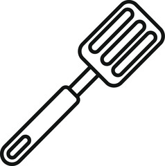 Supplies spatula icon outline vector. Metal tool. Cooking accessory