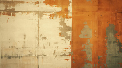 Paint blots on a concrete wall, with different hues and textures