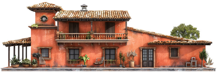 Rustic Italian Home Decor Inspiration on white background 