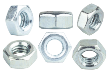 set nut, metal nut isolated from background	