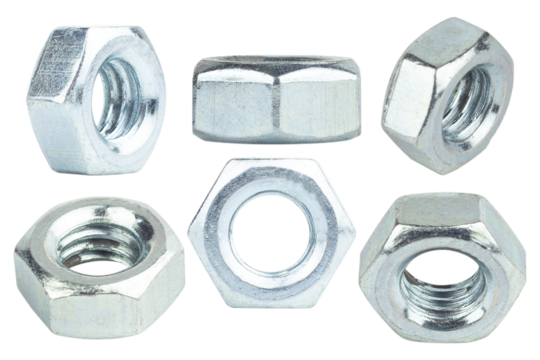 set nut, metal nut isolated from background	