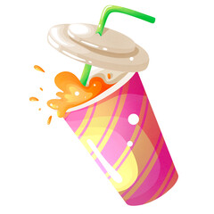 Takeout cup with soda drink