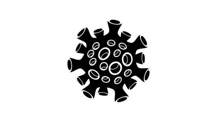 virus emblem, black isolated silhouette