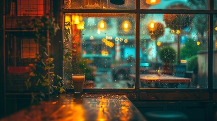 Nostalgic scenes of sitting by a window on a rainy day in a retro-style cafes may come to mind