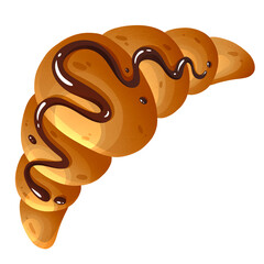 Fresh tasty croissant with chocolate
