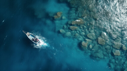 Boat on the sea Ai drone footage 6