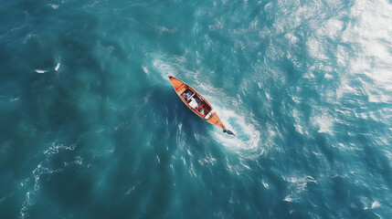 Boat on the sea Ai drone footage 4