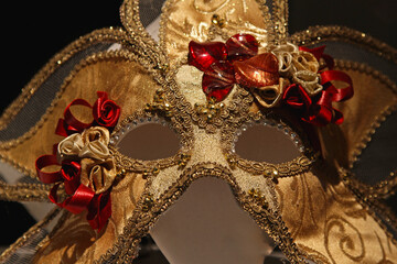 Traditional Golden Mask for Venetian Festival Carnival Accessory