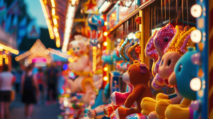 toys in a carnival stand