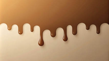 Molten Chocolate Flowing on Brown Background