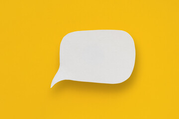Conceptual image about communication and social media, customer feedback, real blank white speech...