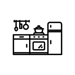 kitchen icon vector in line style