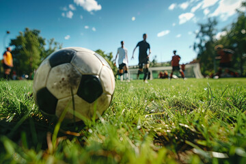 Casual soccer game among friends taking place on a local neighborhood field