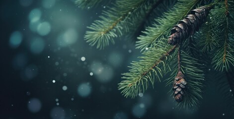 christmas tree light bokeh on dark background